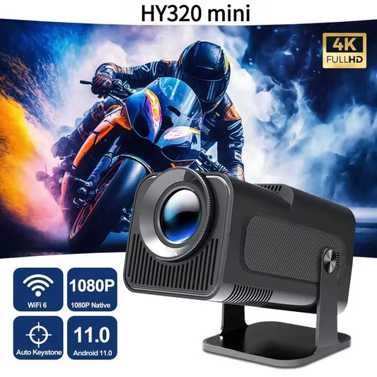 2025 HY320 Mini Projector 300ANSI Android 11, 4K Supported 180° Rotatable Outdoor Cinema with WiFi6/BT5.0 Fast Shipping