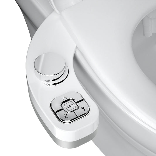 SAMODRA Button Bidet - Non-ElectricSelf  Cleaning Dual Nozzle (Frontal and Rear Wash) Fresh Water Bidet Toilet Seat Attachment